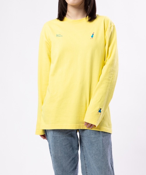 ZOZO(ゾゾ)の「【AVANTGARDEY × ZOZOTOWN】ダンステッチ ロング Tシャツ(Tシャツ/カットソー・メンズ・ホワイト/イエロー・S/M/L/XL)」の1枚目の写真