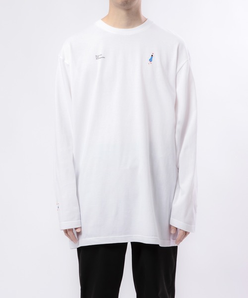 ZOZO(ゾゾ)の「【AVANTGARDEY × ZOZOTOWN】ダンステッチ ロング Tシャツ(Tシャツ/カットソー・メンズ・ホワイト/イエロー・S/M/L/XL)」の3枚目の写真