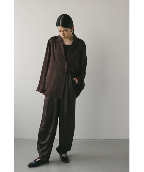 STYLEMIXER（スタイルミキサー）の「【ベストセラー】ワッシャーサテンテーラーシャツ　春服（シャツ/ブラウス・レディース・ベージュ/ブラウン・FREE）」の15枚目の写真