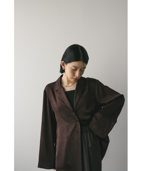 STYLEMIXER（スタイルミキサー）の「【ベストセラー】ワッシャーサテンテーラーシャツ　春服（シャツ/ブラウス・レディース・ベージュ/ブラウン・FREE）」の19枚目の写真