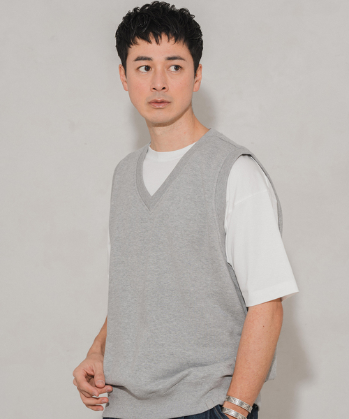 LOOPWHEELER（ループウィラー）の「LOOPWHEELER × LOWERCASE for EDIFICE ライトツリウラケ ルーズベスト（ベスト・メンズ・ブラック/ライトグレー/チャコールグレー・LARGE/MEDIUM/SMALL/X-LARGE）」の4枚目の写真