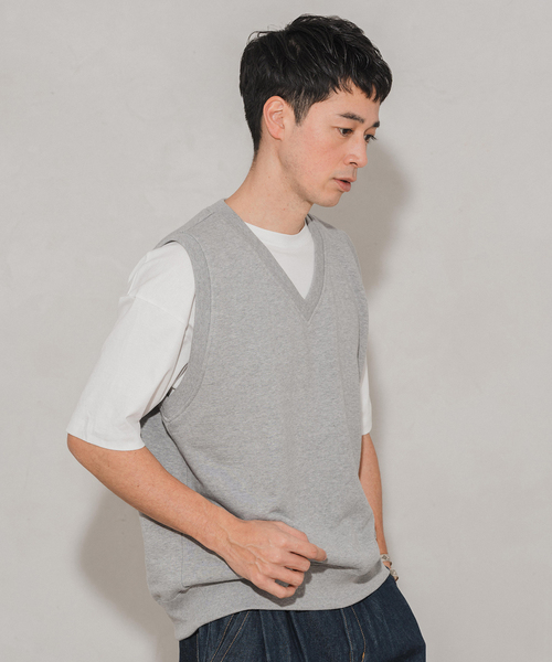 LOOPWHEELER（ループウィラー）の「LOOPWHEELER × LOWERCASE for EDIFICE ライトツリウラケ ルーズベスト（ベスト・メンズ・ブラック/ライトグレー/チャコールグレー・LARGE/MEDIUM/SMALL/X-LARGE）」の7枚目の写真