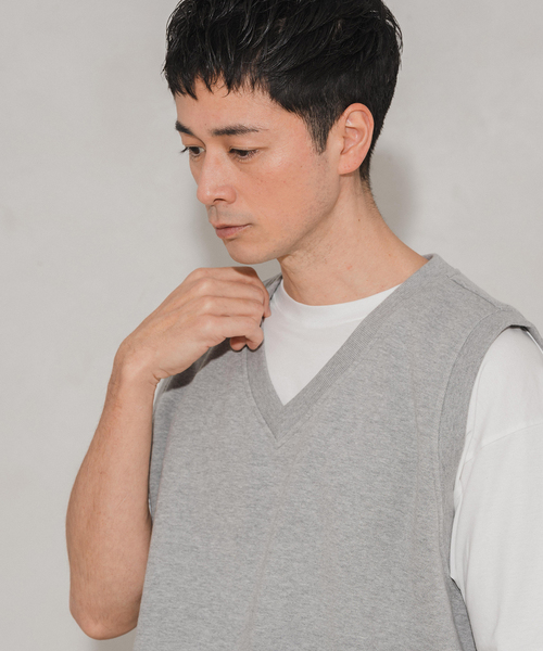 LOOPWHEELER（ループウィラー）の「LOOPWHEELER × LOWERCASE for EDIFICE ライトツリウラケ ルーズベスト（ベスト・メンズ・ブラック/ライトグレー/チャコールグレー・LARGE/MEDIUM/SMALL/X-LARGE）」の8枚目の写真