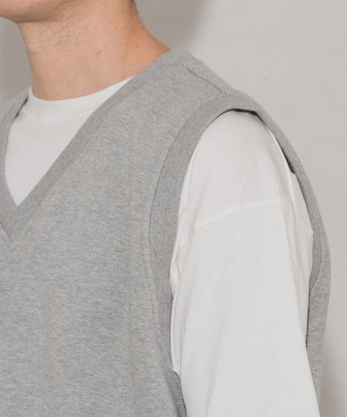 LOOPWHEELER（ループウィラー）の「LOOPWHEELER × LOWERCASE for EDIFICE ライトツリウラケ ルーズベスト（ベスト・メンズ・ブラック/ライトグレー/チャコールグレー・LARGE/MEDIUM/SMALL/X-LARGE）」の9枚目の写真