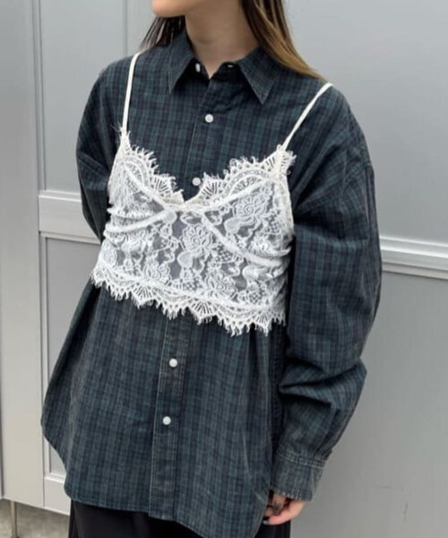 Kastane(カスタネ)の「【UNISEX】アシッドウォッシュドチェックシャツ(シャツ/ブラウス・メンズ・ブラウン/グリーン/レッド・FREE)」の1枚目の写真