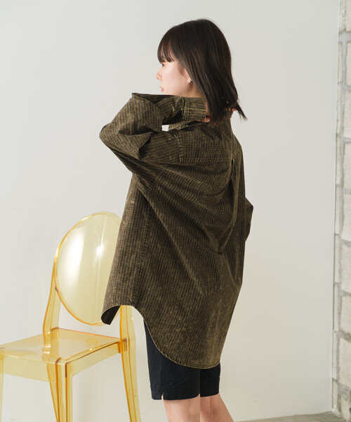 Kastane(カスタネ)の「【UNISEX】アシッドウォッシュドチェックシャツ(シャツ/ブラウス・メンズ・ブラウン/グリーン/レッド・FREE)」の8枚目の写真