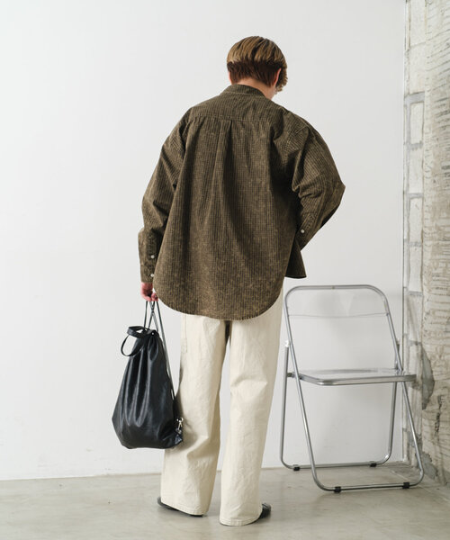 Kastane(カスタネ)の「【UNISEX】アシッドウォッシュドチェックシャツ(シャツ/ブラウス・メンズ・ブラウン/グリーン/レッド・FREE)」の13枚目の写真