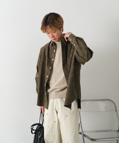 Kastane(カスタネ)の「【UNISEX】アシッドウォッシュドチェックシャツ(シャツ/ブラウス・メンズ・ブラウン/グリーン/レッド・FREE)」の14枚目の写真