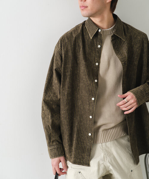 Kastane(カスタネ)の「【UNISEX】アシッドウォッシュドチェックシャツ(シャツ/ブラウス・メンズ・ブラウン/グリーン/レッド・FREE)」の16枚目の写真