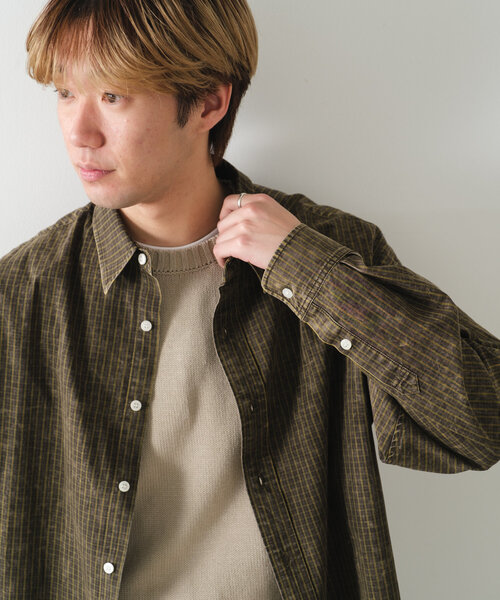 Kastane(カスタネ)の「【UNISEX】アシッドウォッシュドチェックシャツ(シャツ/ブラウス・メンズ・ブラウン/グリーン/レッド・FREE)」の17枚目の写真