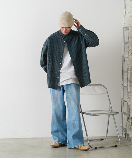 Kastane(カスタネ)の「【UNISEX】アシッドウォッシュドチェックシャツ(シャツ/ブラウス・メンズ・ブラウン/グリーン/レッド・FREE)」の20枚目の写真