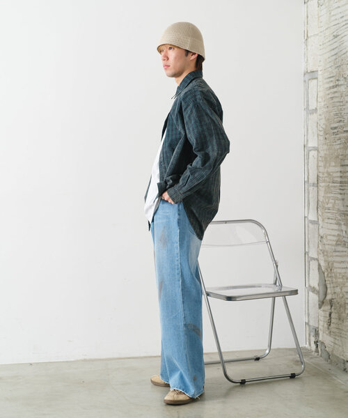 Kastane(カスタネ)の「【UNISEX】アシッドウォッシュドチェックシャツ(シャツ/ブラウス・メンズ・ブラウン/グリーン/レッド・FREE)」の21枚目の写真