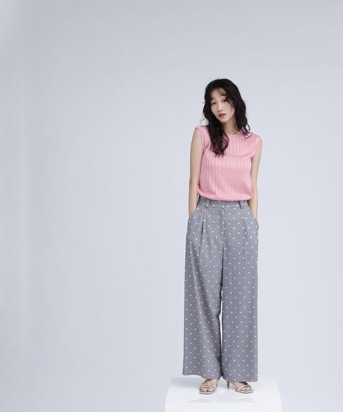 NATURAL BEAUTY BASIC(ナチュラルビューティーベーシック)の「◇【BLANC】ドット刺繍パンツ(その他パンツ・レディース・グレー系その他/ブラック系その他・MEDIUM/P/S)」の16枚目の写真
