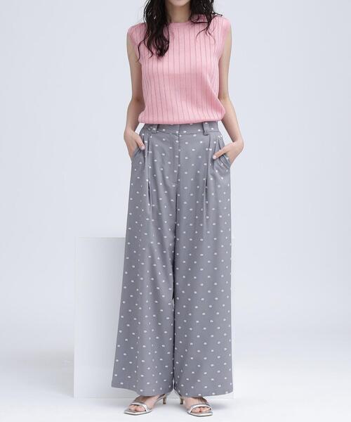 NATURAL BEAUTY BASIC(ナチュラルビューティーベーシック)の「◇【BLANC】ドット刺繍パンツ(その他パンツ・レディース・グレー系その他/ブラック系その他・MEDIUM/P/S)」の15枚目の写真