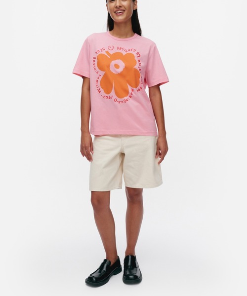 marimekko キオスキ ERNA RELAXED UNIKKO Tシャツ kioski】Erna relaxed Unikko placement T-Shirt（Tシャツ