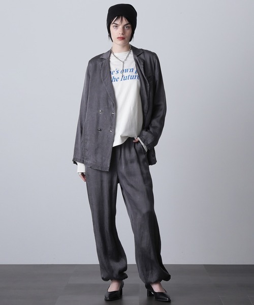 ROSE BUD(ローズバッド)の「(mici)TAILORED COLLAR SHIRT JACKET(ブルゾン・レディース・グレー/ブラウン・ONE SIZE)」の9枚目の写真