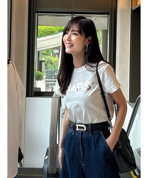 Day and Grade(デイアンドグレイド)の「【Shihoセレクト】PARISTシャツ(箔プリントver) / ストレッチ(Tシャツ/カットソー・レディース・ブラック/ホワイト・FREE)」の17枚目の写真