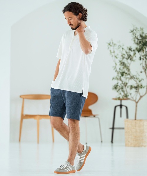 Magine(マージン)の「mt9602-Textured Jacquard Fabric Henley V-neck T-shirt Tシャツ(Tシャツ/カットソー・メンズ・ブラック/ホワイト/ベージュ・44/46/48)」の17枚目の写真
