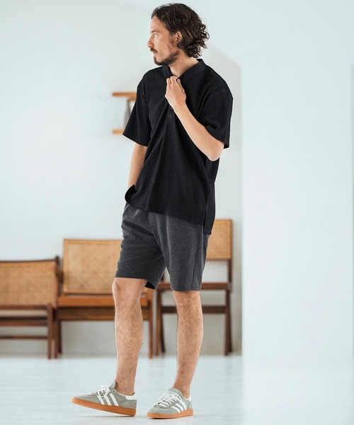 Magine(マージン)の「mt9602-Textured Jacquard Fabric Henley V-neck T-shirt Tシャツ(Tシャツ/カットソー・メンズ・ブラック/ホワイト/ベージュ・44/46/48)」の13枚目の写真