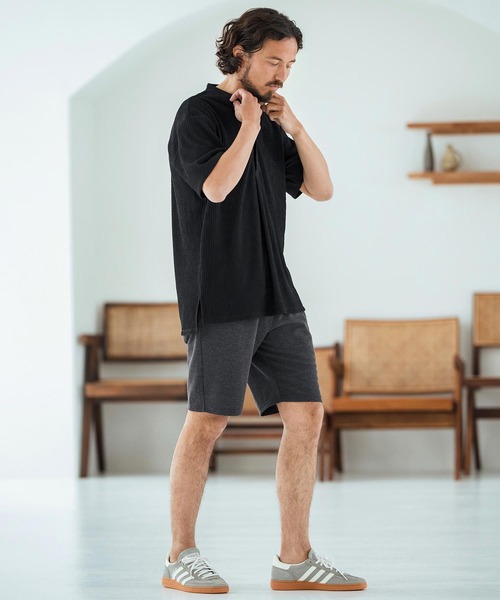 Magine(マージン)の「mt9602-Textured Jacquard Fabric Henley V-neck T-shirt Tシャツ(Tシャツ/カットソー・メンズ・ブラック/ホワイト/ベージュ・44/46/48)」の12枚目の写真