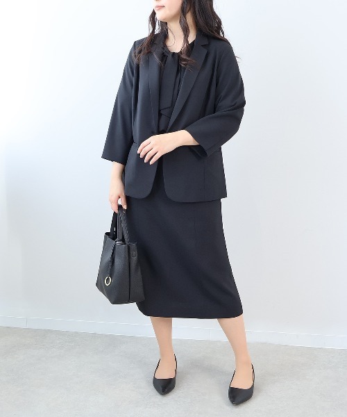 fleur by mint breeze(フルールバイミントブリーズ)の「【L~6L 大きいサイズ】ジョーゼットボウタイブラウス 半袖 春夏(シャツ/ブラウス・レディース・ブラック/ライトグレー/ネイビー・3L/4L/5L/LL/6L/L)」の13枚目の写真
