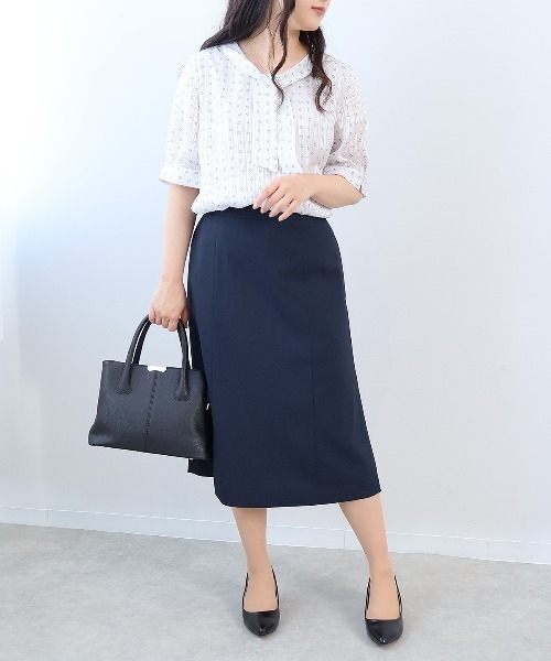 fleur by mint breeze(フルールバイミントブリーズ)の「【L~6L 大きいサイズ】ジョーゼットボウタイブラウス 半袖 春夏(シャツ/ブラウス・レディース・ブラック/ライトグレー/ネイビー・3L/4L/5L/LL/6L/L)」の11枚目の写真