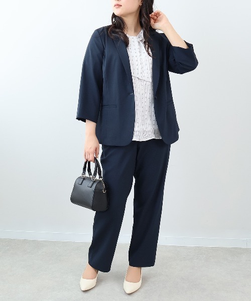 fleur by mint breeze(フルールバイミントブリーズ)の「【L~6L 大きいサイズ】ジョーゼットボウタイブラウス 半袖 春夏(シャツ/ブラウス・レディース・ブラック/ライトグレー/ネイビー・3L/4L/5L/LL/6L/L)」の7枚目の写真
