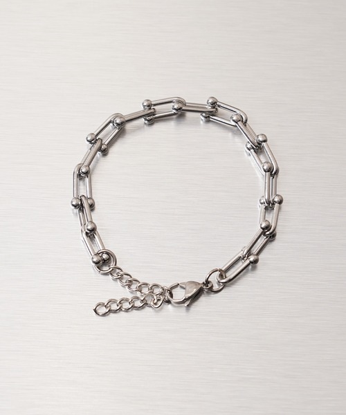 最高品質✨ハイクオリティ✨ U形フック✨ブレスレット　中シルバー 高純度チタン U字 ブレスレット / High Purity Titanium U-shape