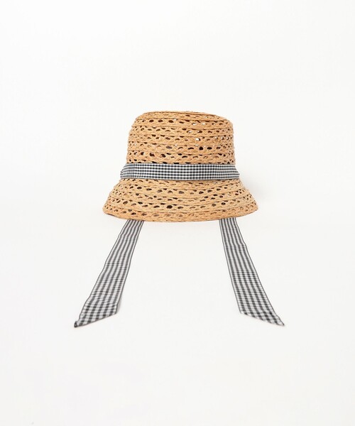 【美品】coeur リボン STRW ハット リボン ダウンハット（ハット）｜BEAMS HEART（ビームスハート