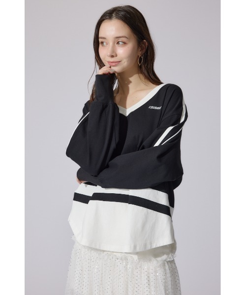 rienda(リエンダ)の「ユニフォームレディーロンティー 春服 ロンT(Tシャツ/カットソー・レディース・ブラック/ライトピンク/グレー・FREE)」の7枚目の写真