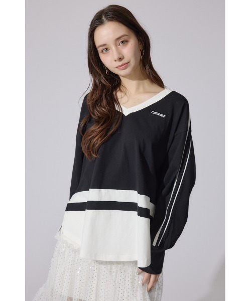 rienda(リエンダ)の「ユニフォームレディーロンティー 春服 ロンT(Tシャツ/カットソー・レディース・ブラック/ライトピンク/グレー・FREE)」の6枚目の写真