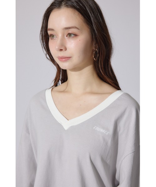 rienda(リエンダ)の「ユニフォームレディーロンティー 春服 ロンT(Tシャツ/カットソー・レディース・ブラック/ライトピンク/グレー・FREE)」の16枚目の写真