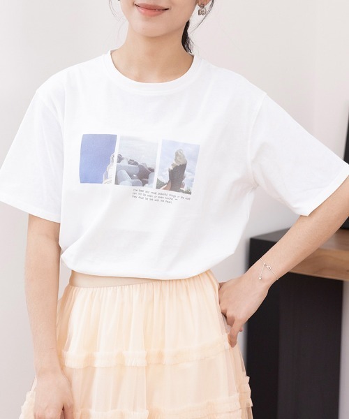 Doux Belle(ドゥーベル)の「5typeプリントTシャツ(Tシャツ/カットソー・レディース・A/H/J/C/D/E/F/B/G/I・MEDIUM)」の2枚目の写真