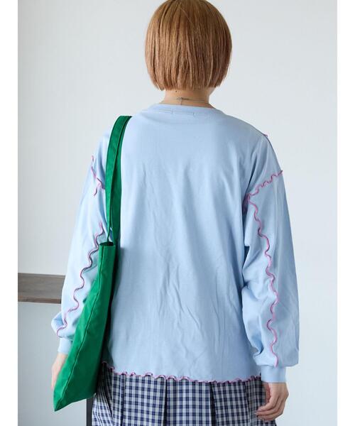 ehka sopo（エヘカソポ）の「カレッジプリントメローロンT（Tシャツ/カットソー・レディース・ネイビー/サックスブルー/オフホワイト・F）」の14枚目の写真