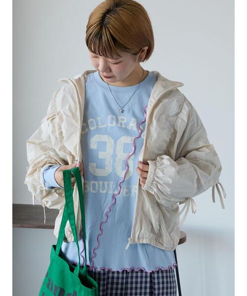 ehka sopo（エヘカソポ）の「カレッジプリントメローロンT（Tシャツ/カットソー・レディース・ネイビー/サックスブルー/オフホワイト・F）」の15枚目の写真