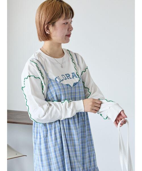 ehka sopo（エヘカソポ）の「カレッジプリントメローロンT（Tシャツ/カットソー・レディース・ネイビー/サックスブルー/オフホワイト・F）」の20枚目の写真