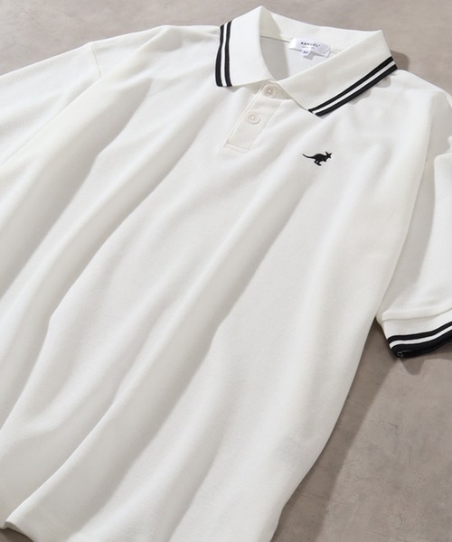 KANGOL（カンゴール）の「【KANGOL/カンゴール】 配色ライン入り 鹿の子 半袖 ポロシャツ（ポロシャツ・メンズ・チャコールグレー/ライトグレー/ブラック×ホワイト/ブラック×ブルー/ホワイト×レッド/ホワイト×ブラック/ネイビー/ブラウン・M/L/XL）」の19枚目の写真