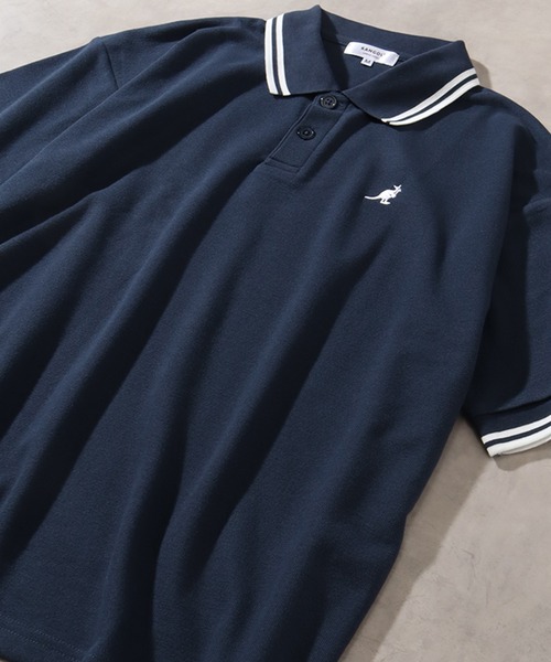 KANGOL（カンゴール）の「【KANGOL/カンゴール】 配色ライン入り 鹿の子 半袖 ポロシャツ（ポロシャツ・メンズ・チャコールグレー/ライトグレー/ブラック×ホワイト/ブラック×ブルー/ホワイト×レッド/ホワイト×ブラック/ネイビー/ブラウン・M/L/XL）」の18枚目の写真
