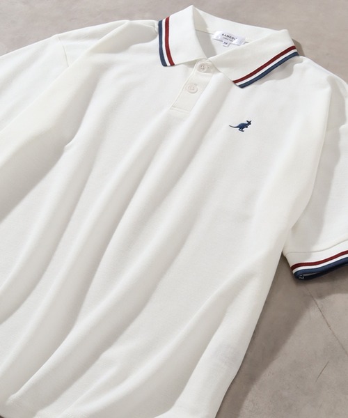 KANGOL（カンゴール）の「【KANGOL/カンゴール】 配色ライン入り 鹿の子 半袖 ポロシャツ（ポロシャツ・メンズ・チャコールグレー/ライトグレー/ブラック×ホワイト/ブラック×ブルー/ホワイト×レッド/ホワイト×ブラック/ネイビー/ブラウン・M/L/XL）」の17枚目の写真