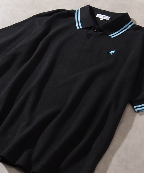 KANGOL（カンゴール）の「【KANGOL/カンゴール】 配色ライン入り 鹿の子 半袖 ポロシャツ（ポロシャツ・メンズ・チャコールグレー/ライトグレー/ブラック×ホワイト/ブラック×ブルー/ホワイト×レッド/ホワイト×ブラック/ネイビー/ブラウン・M/L/XL）」の16枚目の写真