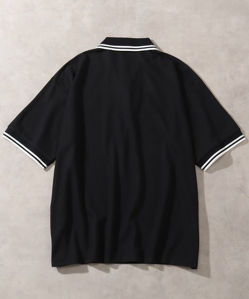 KANGOL（カンゴール）の「【KANGOL/カンゴール】 配色ライン入り 鹿の子 半袖 ポロシャツ（ポロシャツ・メンズ・チャコールグレー/ライトグレー/ブラック×ホワイト/ブラック×ブルー/ホワイト×レッド/ホワイト×ブラック/ネイビー/ブラウン・M/L/XL）」の14枚目の写真