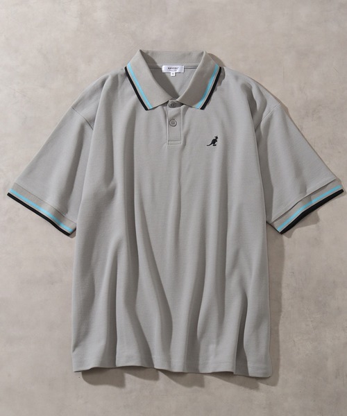 KANGOL（カンゴール）の「【KANGOL/カンゴール】 配色ライン入り 鹿の子 半袖 ポロシャツ（ポロシャツ・メンズ・チャコールグレー/ライトグレー/ブラック×ホワイト/ブラック×ブルー/ホワイト×レッド/ホワイト×ブラック/ネイビー/ブラウン・M/L/XL）」の22枚目の写真