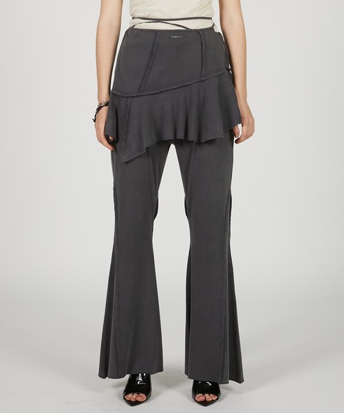 PRANK PROJECT（プランクプロジェクト）の「アウトシームラップレイヤードパンツ / Multiway Layered Knit Pants（その他パンツ・レディース・チャコールグレー/ベージュ・36/38）」の2枚目の写真