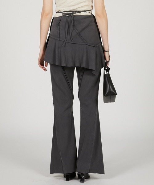 PRANK PROJECT（プランクプロジェクト）の「アウトシームラップレイヤードパンツ / Multiway Layered Knit Pants（その他パンツ・レディース・チャコールグレー/ベージュ・36/38）」の19枚目の写真