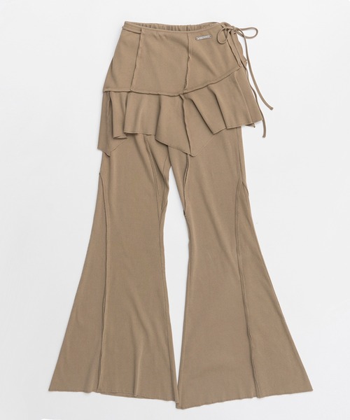 PRANK PROJECT（プランクプロジェクト）の「アウトシームラップレイヤードパンツ / Multiway Layered Knit Pants（その他パンツ・レディース・チャコールグレー/ベージュ・36/38）」の10枚目の写真