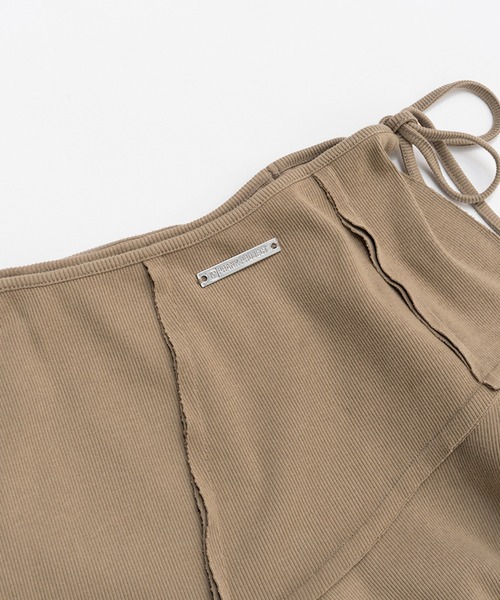 PRANK PROJECT（プランクプロジェクト）の「アウトシームラップレイヤードパンツ / Multiway Layered Knit Pants（その他パンツ・レディース・チャコールグレー/ベージュ・36/38）」の5枚目の写真