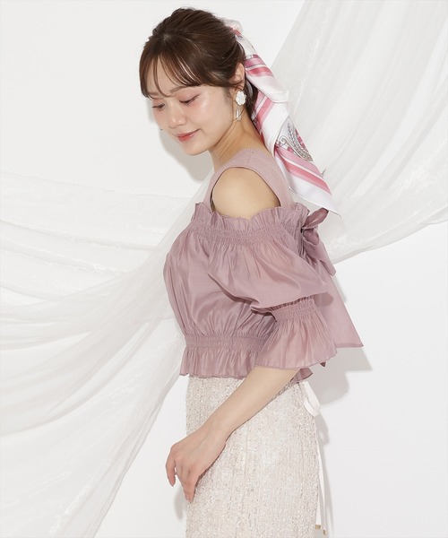 WILLSELECTION(ウィルセレクション)の「レイヤード風オフショルニットプルオーバー(ニット/セーター・レディース・ブラック/オフホワイト/ピンク・FREE)」の13枚目の写真