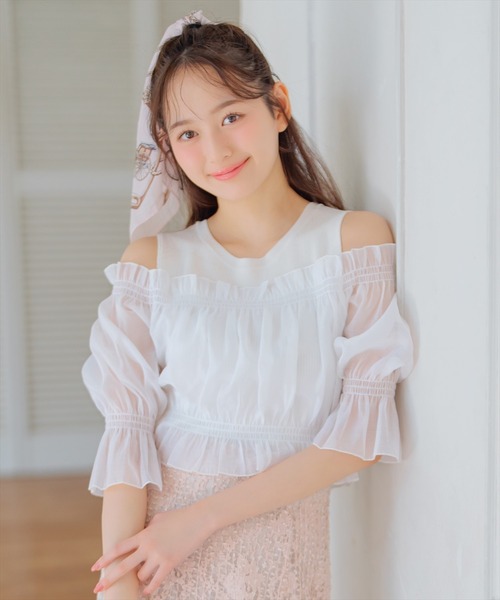 WILLSELECTION(ウィルセレクション)の「レイヤード風オフショルニットプルオーバー(ニット/セーター・レディース・ブラック/オフホワイト/ピンク・FREE)」の22枚目の写真