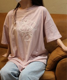 【Sanrio/サンリオ】総刺繍 半袖BIGTシャツ ポチャっこ/シナモロール/クロミ/マイメロディ