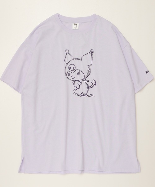sanrio(サンリオ)の「【Sanrio/サンリオ】総刺繍 半袖BIGTシャツ ポチャっこ/シナモロール/クロミ/マイメロディ(Tシャツ/カットソー・レディース・アクア/ライラック/ブラック/ピンク・M/L)」の9枚目の写真